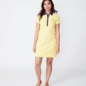 Yellow Tommy Hilfiger polo dress. Mud length. XS